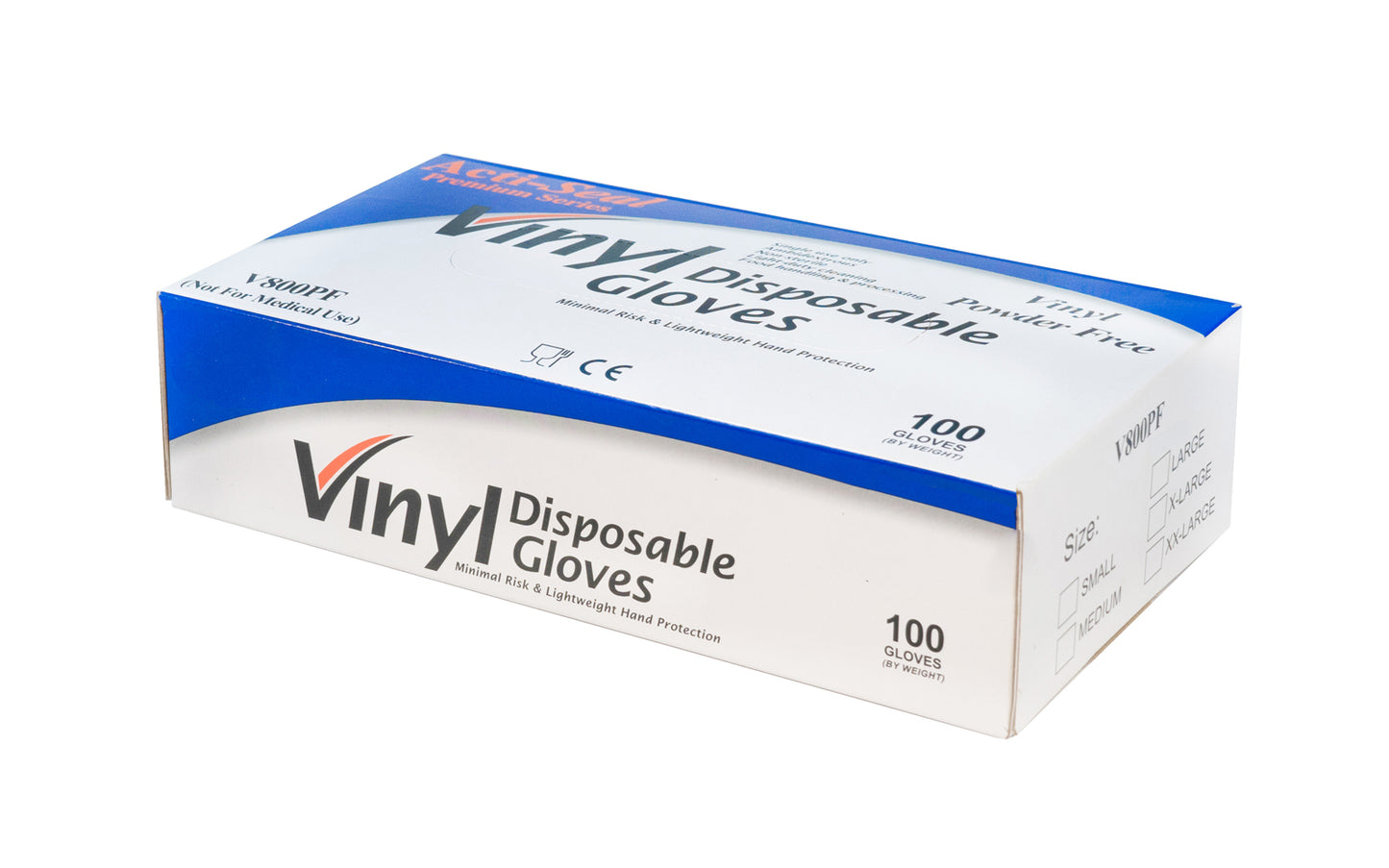 These powder-free Vinyl gloves are good disposable gloves for a variety of uses including home improvement, light duty work, shop use, food preparation, painting, cleaning, hobby work, arts & crafts, etc. Beaded cuff style Powder free Vinyl - 100 gloves in box - Ambidextrous design fits right or left hand - No latex