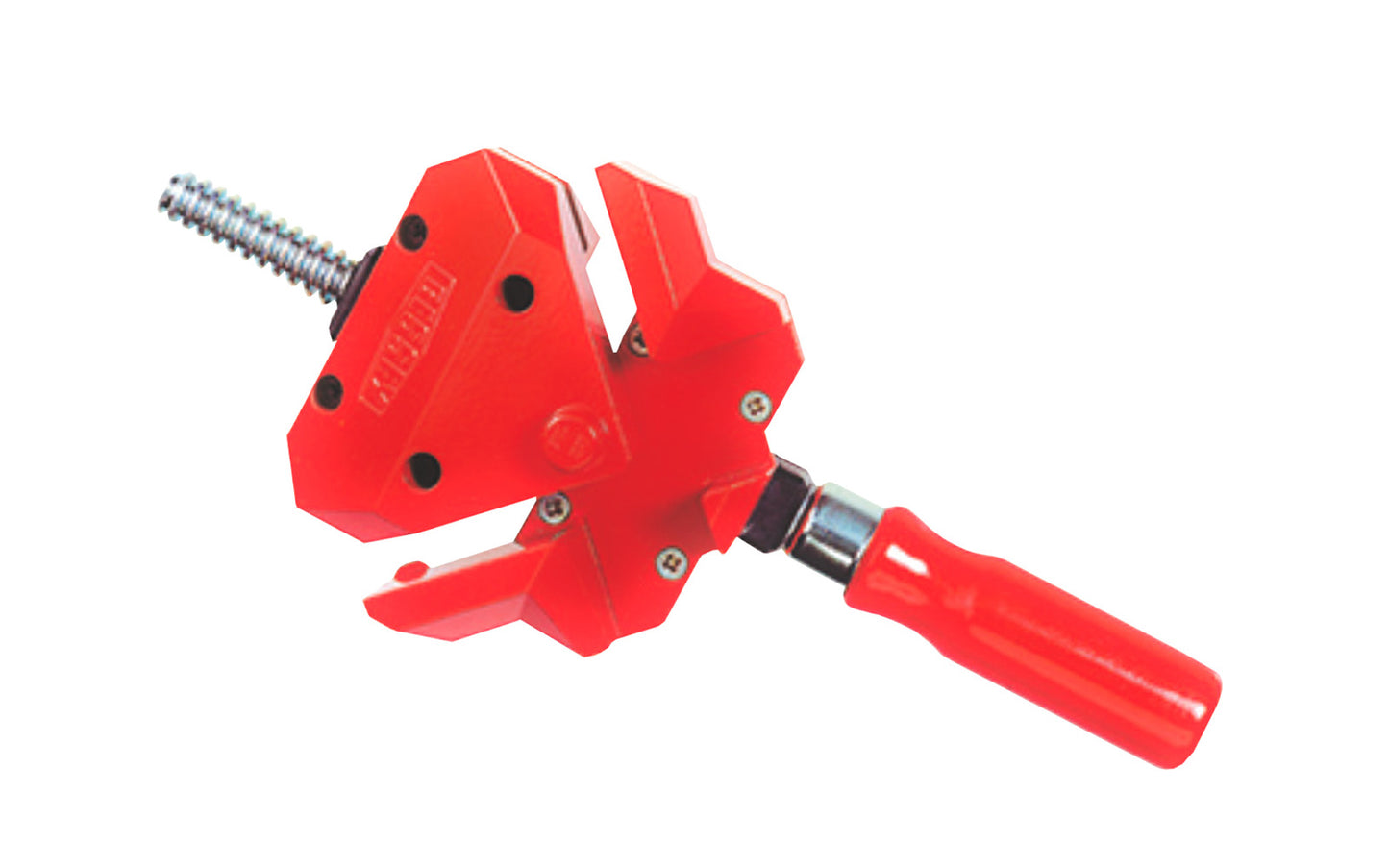 A versatile angle clamp made by Bessey, it holds & aligns material at 90° angles & even adjust automatically to wood thickness. Good for T-joints & miters, & for clearance of dowels, screw or staples while gluing. Bessey Angle Clamp - Holds & Aligns Material to 90° ~ WS-6. 091162005026. Wood handle