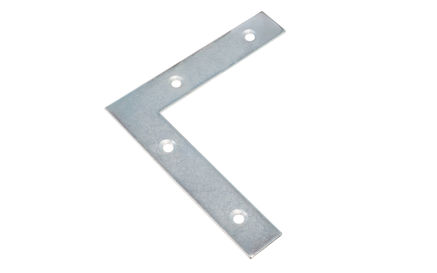 These flat corner irons are designed for furniture, cabinets, shelving support, etc. Allows for quick & easy repair of items in the workshop, home, & other applications. Made of steel material with a zinc plated finish. Countersunk holes. Sold as singles, or bulk box of (48) flat corner braces. 2-1/2" long x 2-1/2" long size Screws not included.