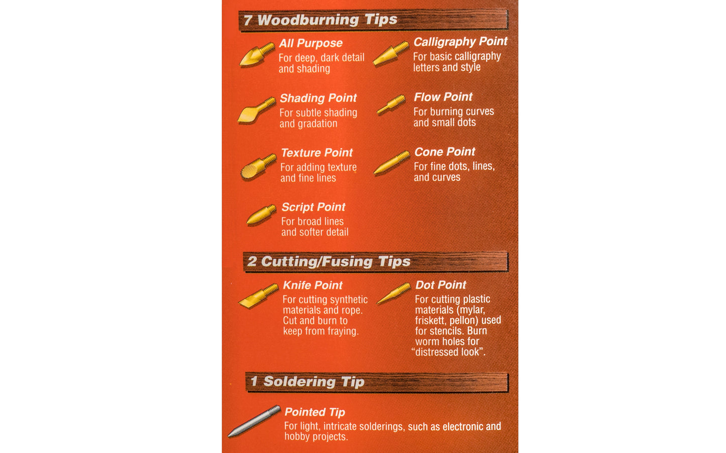 WL Lenk ~ Wall Lenk - Model L101KB ~ Made in USA ~ Woodburning Tool Kit 30 watts ~ With Box ~ woodburning tips All-Purpose Tip, Script Point, Shading Point, Cone Point, Flow Point, Texture Point, & Calligraphy Point - cutting/fusing tips Knife Point & Dot Point - Soldering Point - 10-in-1 Woodburning Kit - Wood Burning - 048491101554 - Pen develops point temperatures up to 1050° F that burns wood faster & darker - Especially good for harder woods like Cherry & Walnut