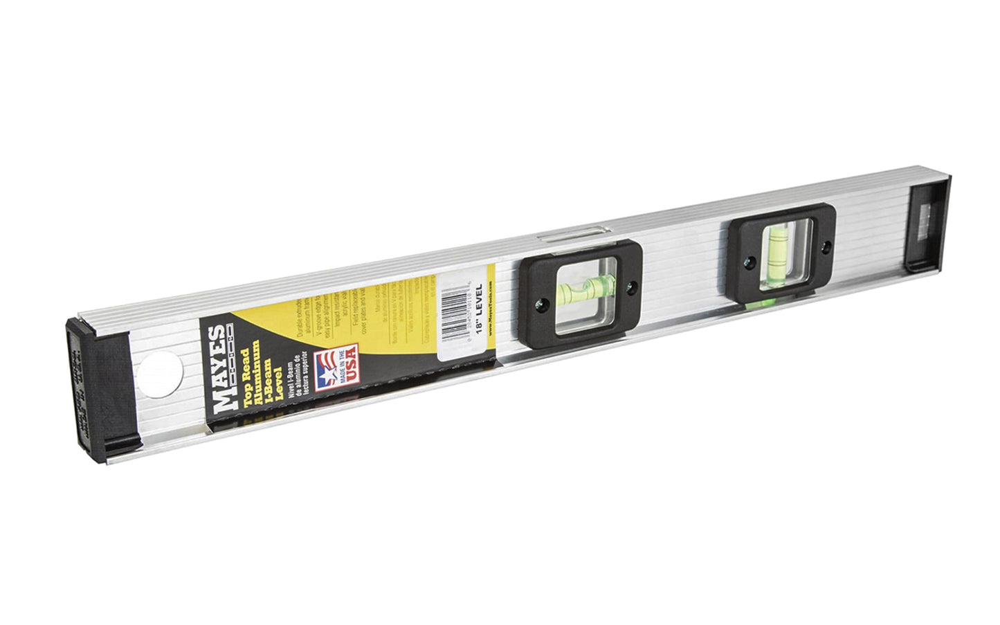 Mayes 18" Top-Read Aluminum I-Beam Level - Model No. 10110 ~ Made in USA