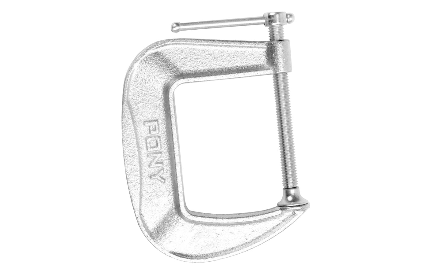Pony C-Clamp ~ 2-1/2" Opening Capacity x 2-1/2" Jaw Depth - 2,200 lb. Clamping Force - Pony Model No. 244 - Bright zinc plated steel ~ 044295004060