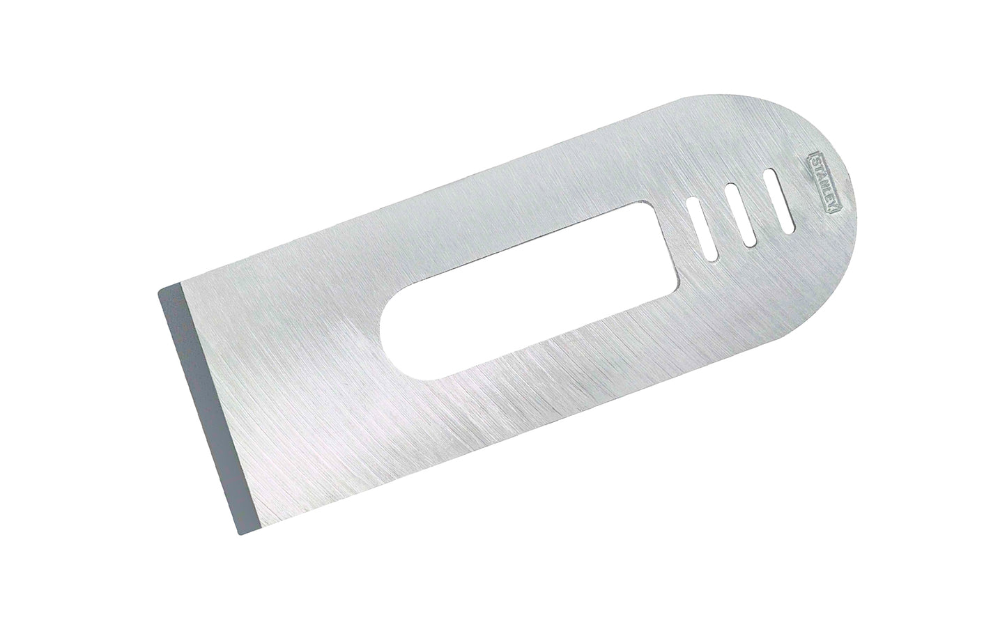 Model 12-508 - 0-12-508 ~ 1-5/8" (40 mm) wide cutter blade ~ Hardened, tempered high-carbon chrome steel gives excellent edge retention - Can be honed to a razor-sharp edge ~ Ground to a flat surface ~ Ground edge of 25°; finish with honed angle of 30° is recommended - 076174125085 - Replacement Stanley Iron Blade