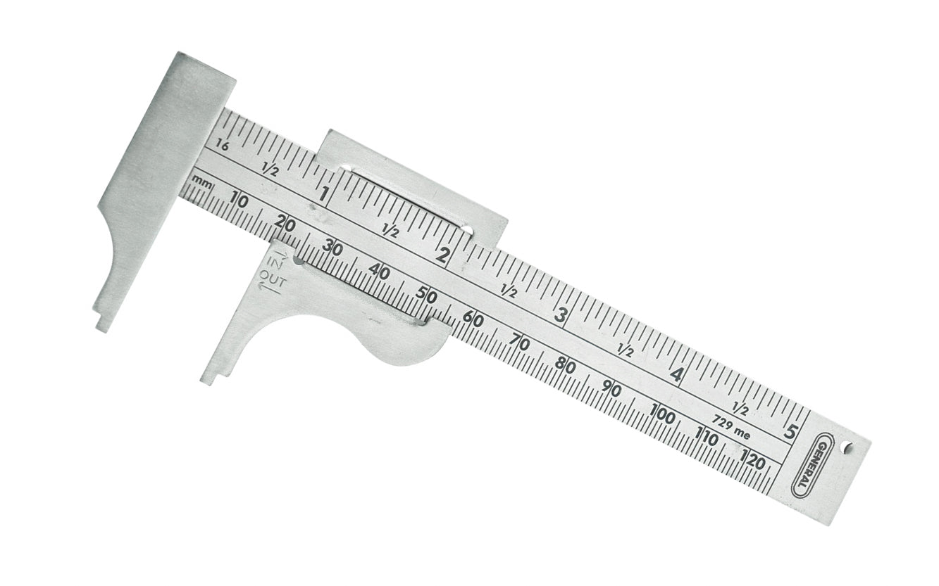 General Tools 4" Slide Caliper ~ Standard & Metric - Model No. 729ME