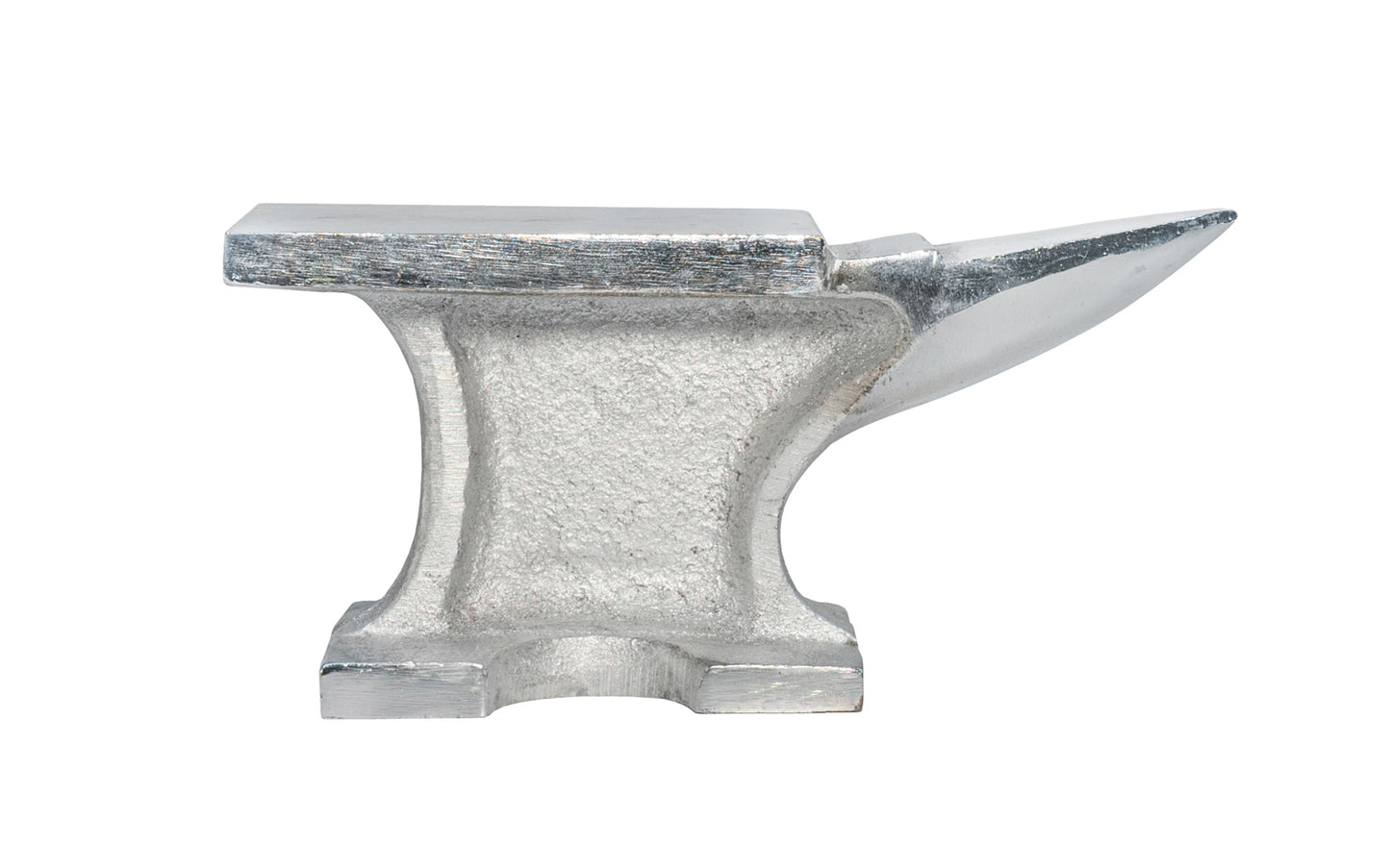Chrome Plated Steel Single-Horned Anvil - 1.2 lb - This jeweler's anvil is good for silversmiths & jewelers. Use this anvil for flattening, shaping, forming, bending, repairing, & great for detail wire - 5" Long x 2-1/2" Wide x 1-1/2" High