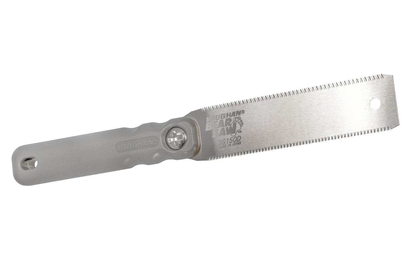 Made in Japan · Vaughan BS150D ~ Crosscut Teeth: 21 TPI & 17 TPI ~ Impulse Hardened Teeth ~ Blade is removable ~ great for flush cutting, cutting dowels, pegs, & trim work - Double Blade - makes for smooth cuts on your material - 150 mm pull saw - Vaughan Mini Bear Saw - 051218569568 - Fine & Extra Fine cuts - Mini Saw
