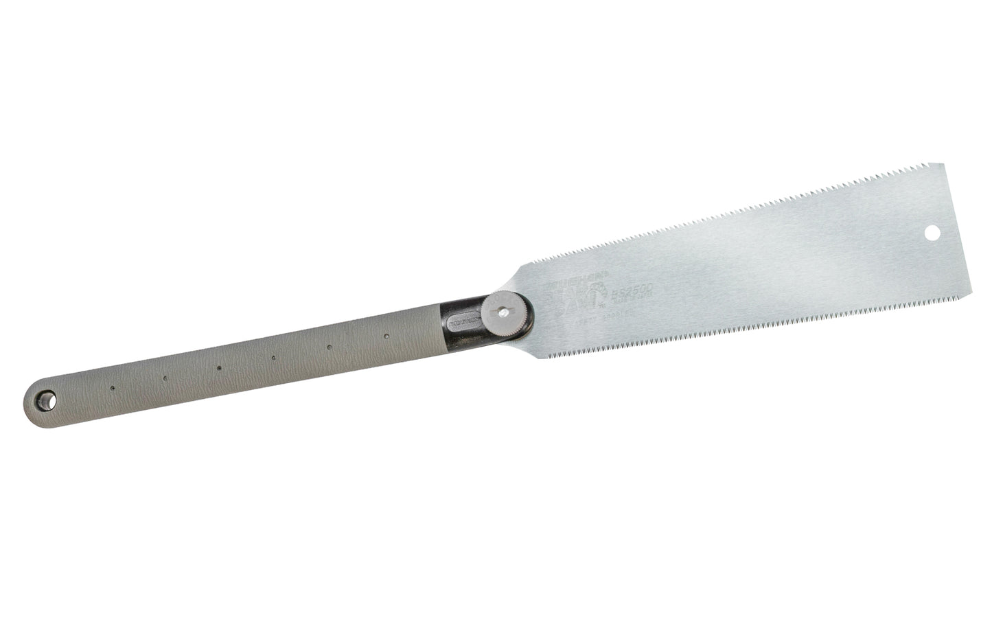 Made in Japan · Vaughan BS250D ~ Crosscut Teeth: 18 TPI ~ Rip Teeth: 10 TPI ~ Impulse Hardened Teeth ~ Blade is removable ~ A "Ryoba Nokogiri" is a special double-sided Japanese pull-saw ~ Excellent for multi-purpose use - Good for Trimming - Cutting dovetails - Knob allows for easy changing of blade - Double Blade - 051218569308