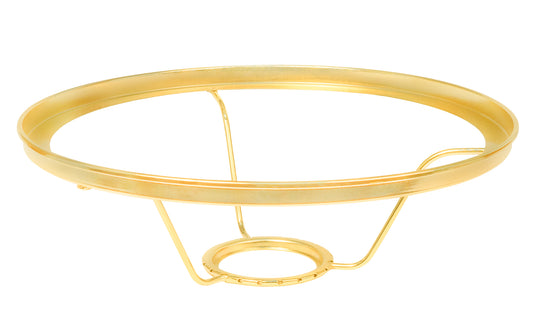 Aladdin 10" Brass Plated Ring Shade ~ No. 401RB ~ This quality Aladdin 10" Brass Plated Ring Shade (No. 401RB) is designed to attach under the base of Aladdin Burners to support a glass shade.