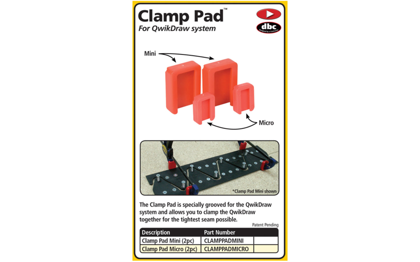 FastCap Qwikdraw Mini Clamp Pad ~ 2 Pack ~ Model No. CLAMPPADMINI