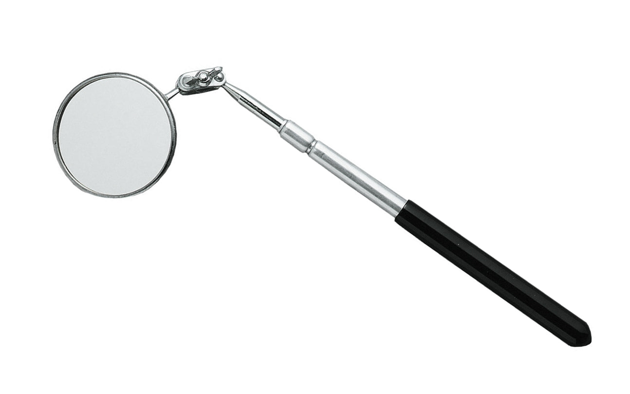Telescoping Round Inspection Mirror ~ 2-1/4" - General Tools Model No. 557 ~ For inspection of hard to reach work pieces & machines ~ Extends from 10-1/2" to 15"
