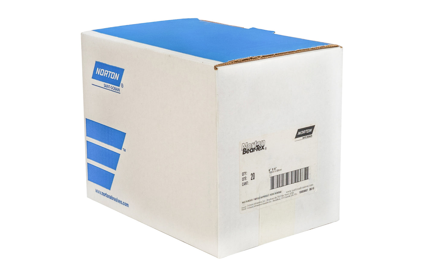 Norton Bear-Tex Heavy Duty Pad, Dark Tan 6" x 9" - Aluminum Oxide, Medium ~ Bulk Box - 20 Pieces - Model No. 74000