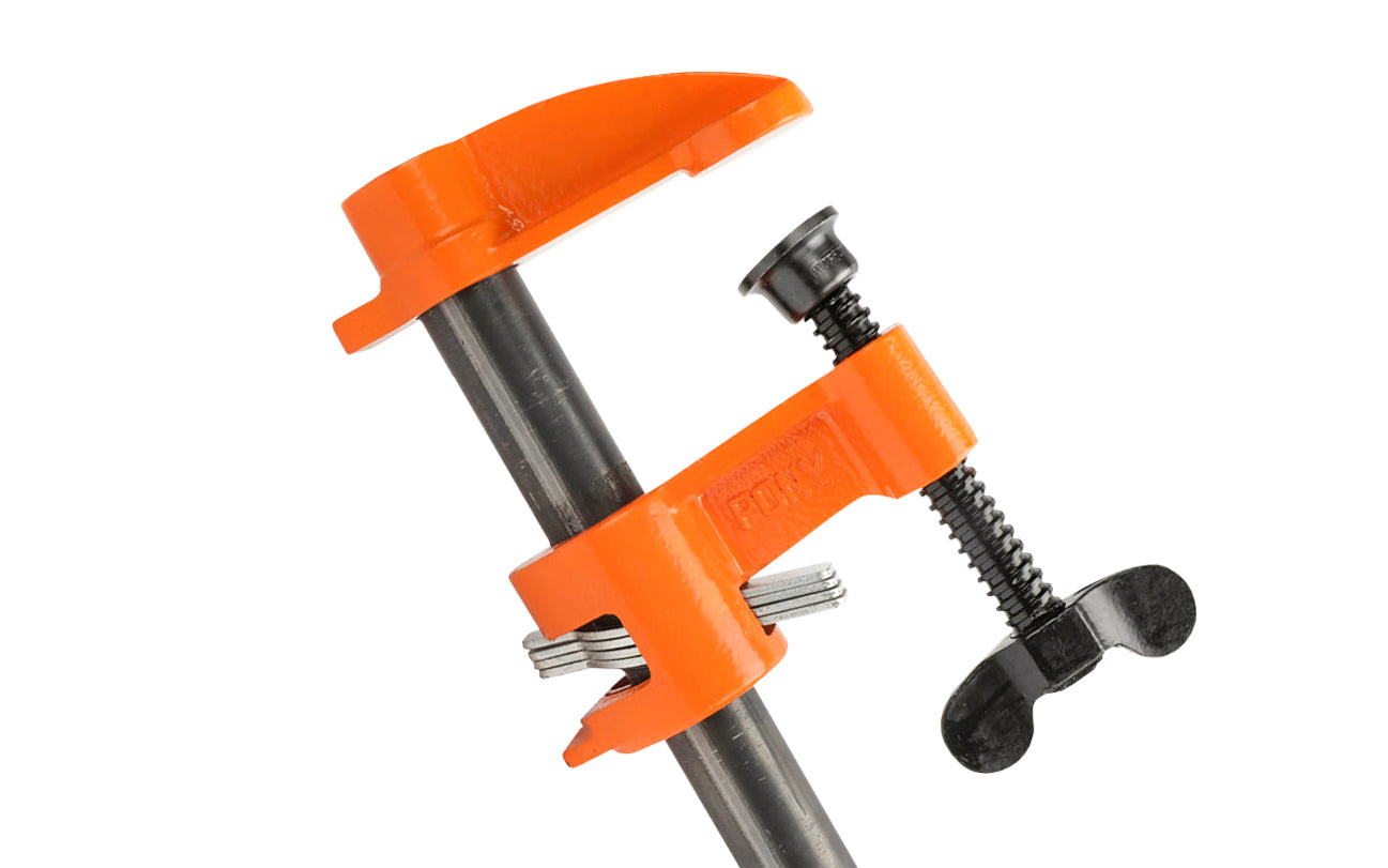 Pony Deep Reach 3/4" Pipe Clamp Fixture ~ No. 56 - Pony Tools / Jorgensen Pipe Clamp - #56 ~ Reverse the heads to easily turn it into a spreader clamp. Ideal for use in tight quarters - 2-1/2" Depth ~ 044295056007
