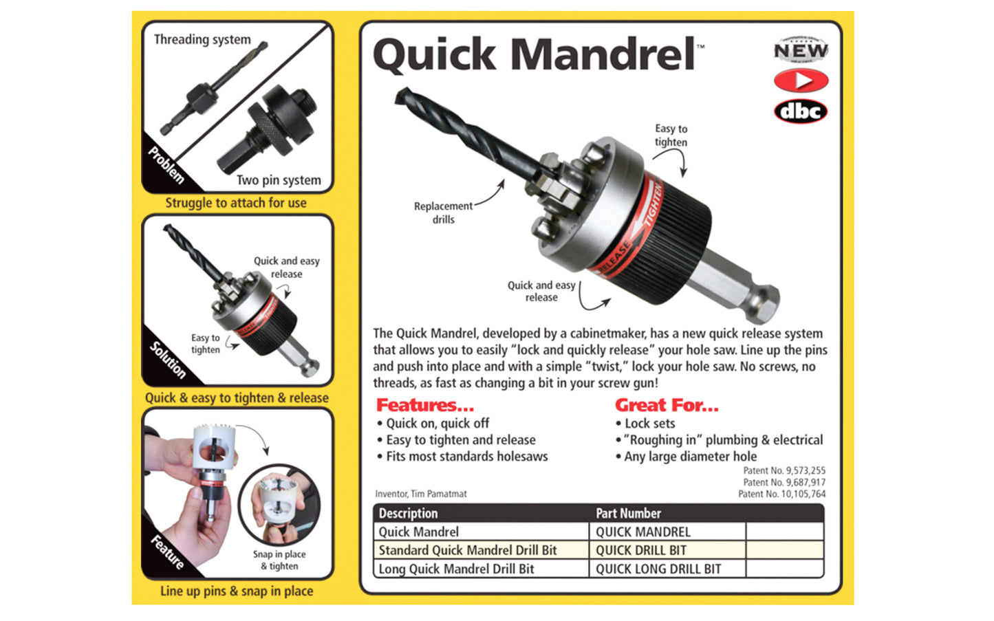 FastCap Quick Mandrel for Holesaws