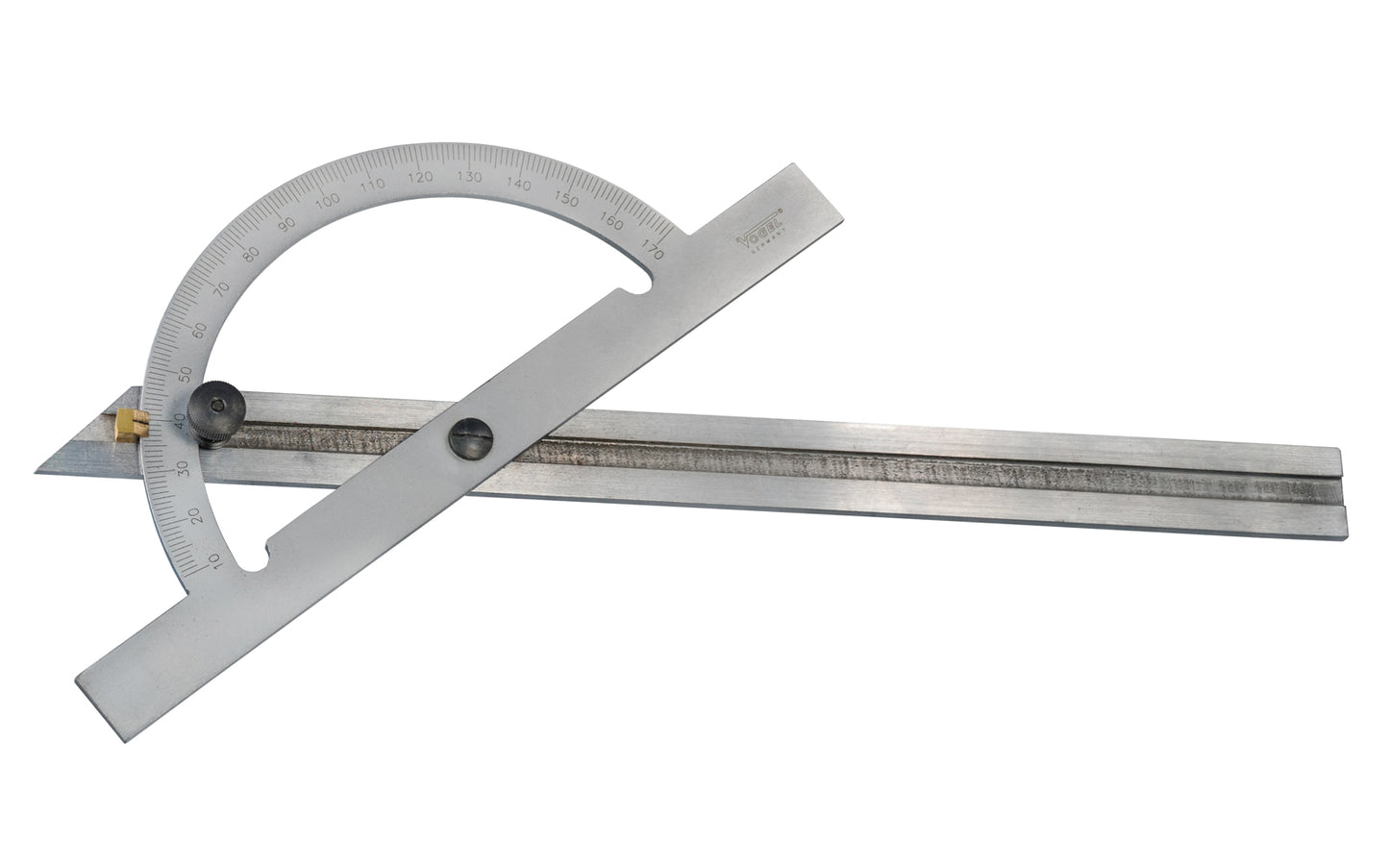 Vogel Satin Chrome Sliding Protractor ~ 6" Diameter Head - Model No. 32-0572 ~ Made in Germany