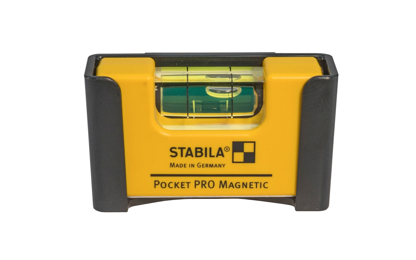 Stabila Pocket Level Pro Magnetic ~ Mini Level - Made in Germany - 2-1/2" long ~ Model No. 11901 - Professional mini-format spirit level with tough rectangular aluminium core housing & two precision-milled measuring surfaces with V-groove for horizontal & vertical measurements on flat & round surfaces