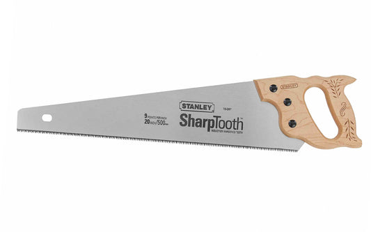 Stanley 20" Handsaw "Sharptooth" - 8 TPI ~ 15-087 - Heavy Duty Aggressive Cut - Multipurpose utility saw that's great for cutting all wood types, MDF, drywall