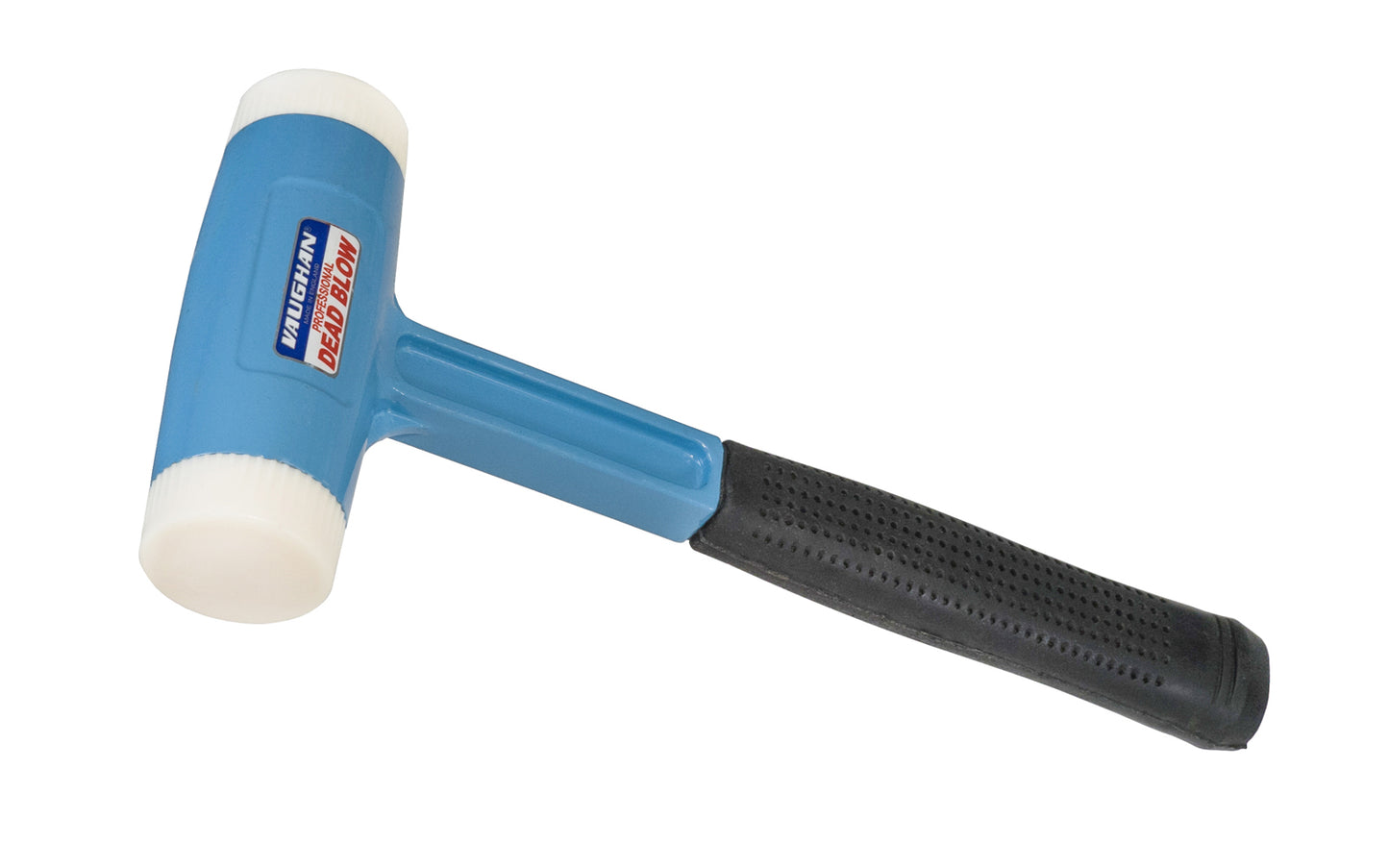 Vaughan Professional Dead Blow Hammer - Made in England ~ Professional dead blow ~ White nylon faces - Nylon threaded faces are replaceable - Threaded Head Faces ~ Slip resistant rubberized grip ~ Vaughan Hammer - Model DB150 ~ Model DB200 ~ Model DB250 ~ Model DB175 ~ Model DB125 - 16 oz - 24 oz - 32 oz - 40 oz - 50 oz