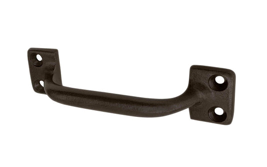 A Classic Cast Iron Handle ~ 3-9/16" On Centers with a satin black finish. Excellent for a variety of uses including drawers, cabinets, smaller doors, sashes, furniture, & screen doors. A classic looking handle excellent for adding charm & style to your home. Rustic-looking black finish with lacquer to resist rust.