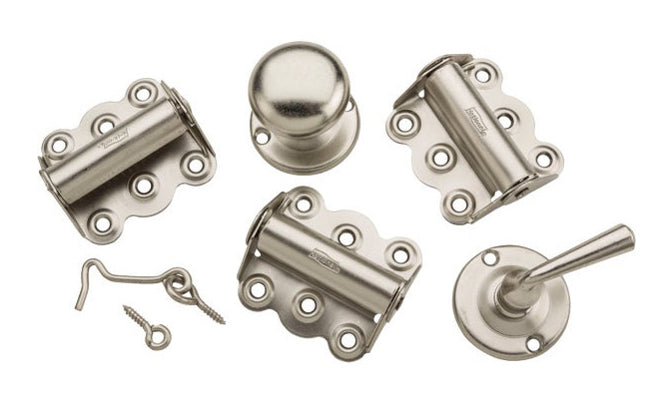 Satin Nickel Steel Screen / Storm Door Set