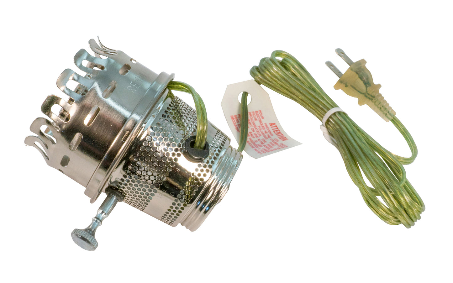 Aladdin Nickel Electric Burner with Dimmer. Heelless gallery style. N186N-D. Includes Nite Light.