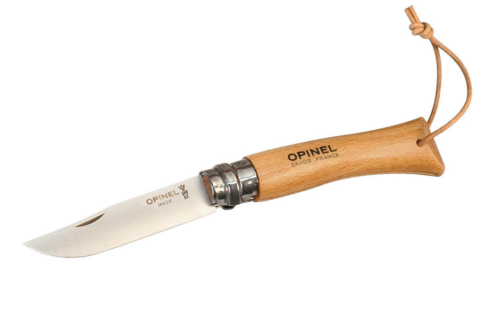Opinel Pocket Knife No. 7 Stainless With Leather Cord Meesterslijpers