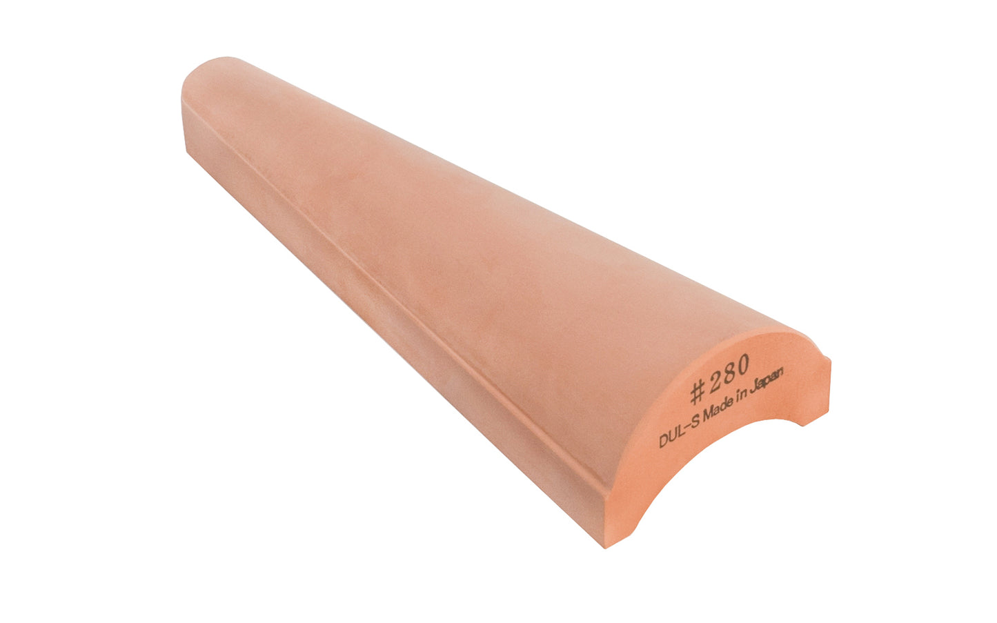 Japanese Suehiro Gouge Whetstone - 280 Grit. Tapered whetstone is designed to sharpen implements from gouging tools to carving knives. Designed for rounded blades of various sizes. Tapered Japanese Waterstone. Model 2HS-1. 4966684065505. Made in Japan. Coarse grit. Includes an eraser for removing grime