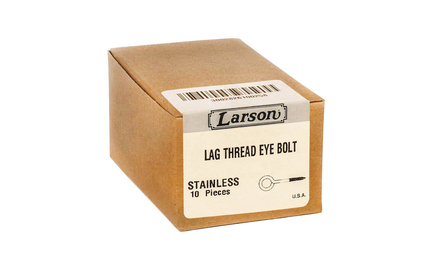 Bulk Box (10) of Stainless Steel Screw Eyes ~ Lag Thread - Made in USA