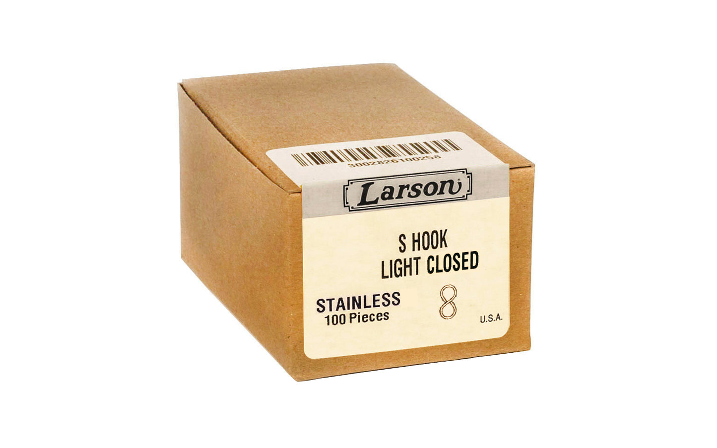 Bulk Box (100) of Stainless Steel Closed S-Hooks - Made in USA