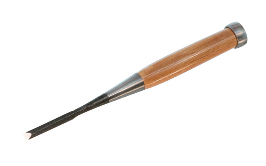 High quality Japanese Seigen Saku socket chisel 6 mm (1/4") with high-grade Japanese laminated steel. The whole chisel itself has a well-balanced feel when in your hand with it's long blade, making it ideal for woodworkers. The beveled edges help the chisel work with accuracy in tight spots. Made in Japan.