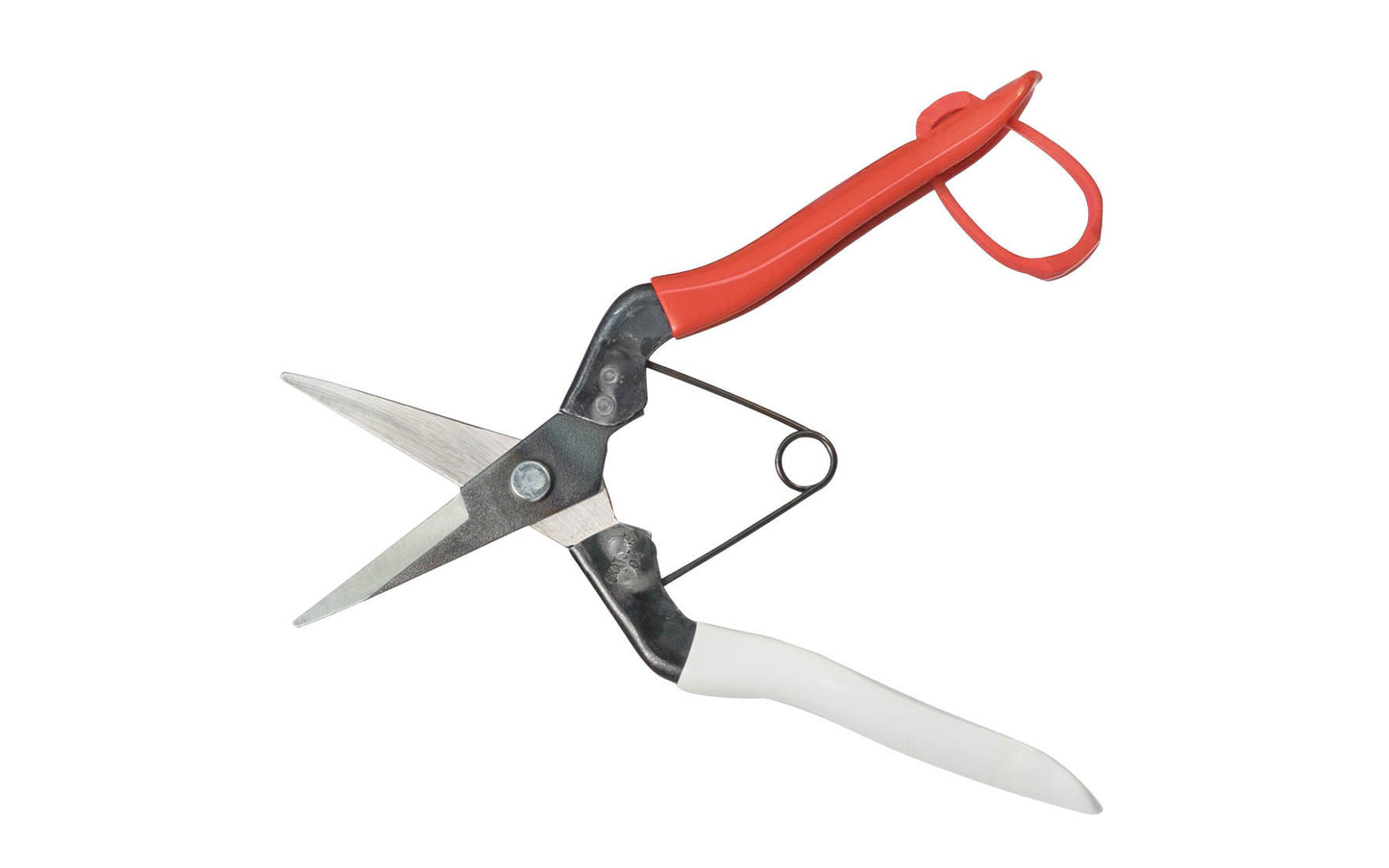 Made in Japan · High quality Izumo Yasuki steel ~ 7-1/2" overall length ~ ~ Excellent for floral pruning & trimming. Cutting edges sharp & long lasting, & gives the trimmer nice smooth cuts. Japanese floral shears (Mekiri Basami). Rockwell hardness of HRC 60. Okatsune thinning shears. Red & blue handle shears.