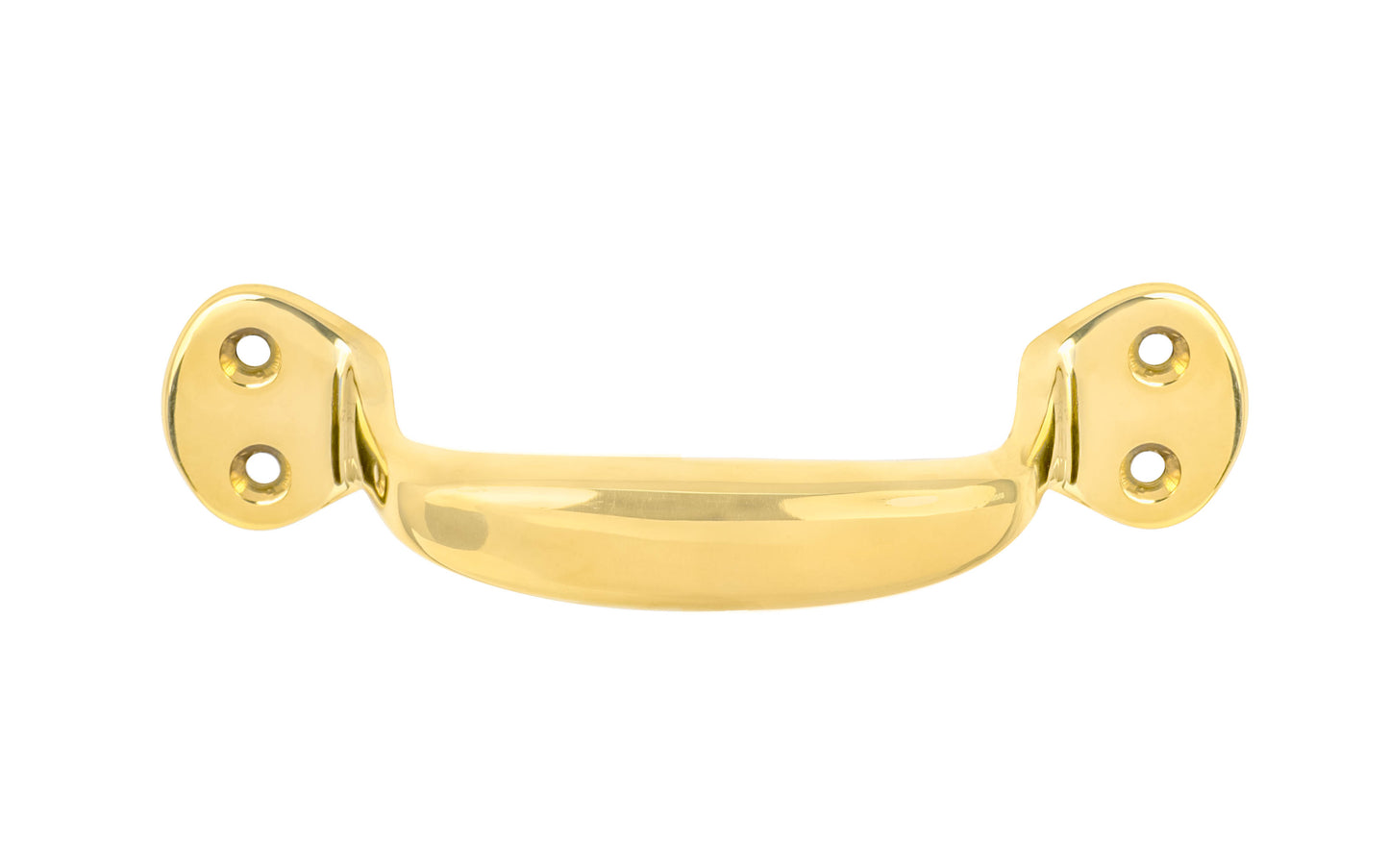 Heavy Duty Solid Brass Handle ~ 4-3/4" On Centers ~ Non-Lacquered Brass (will patina naturally over time)