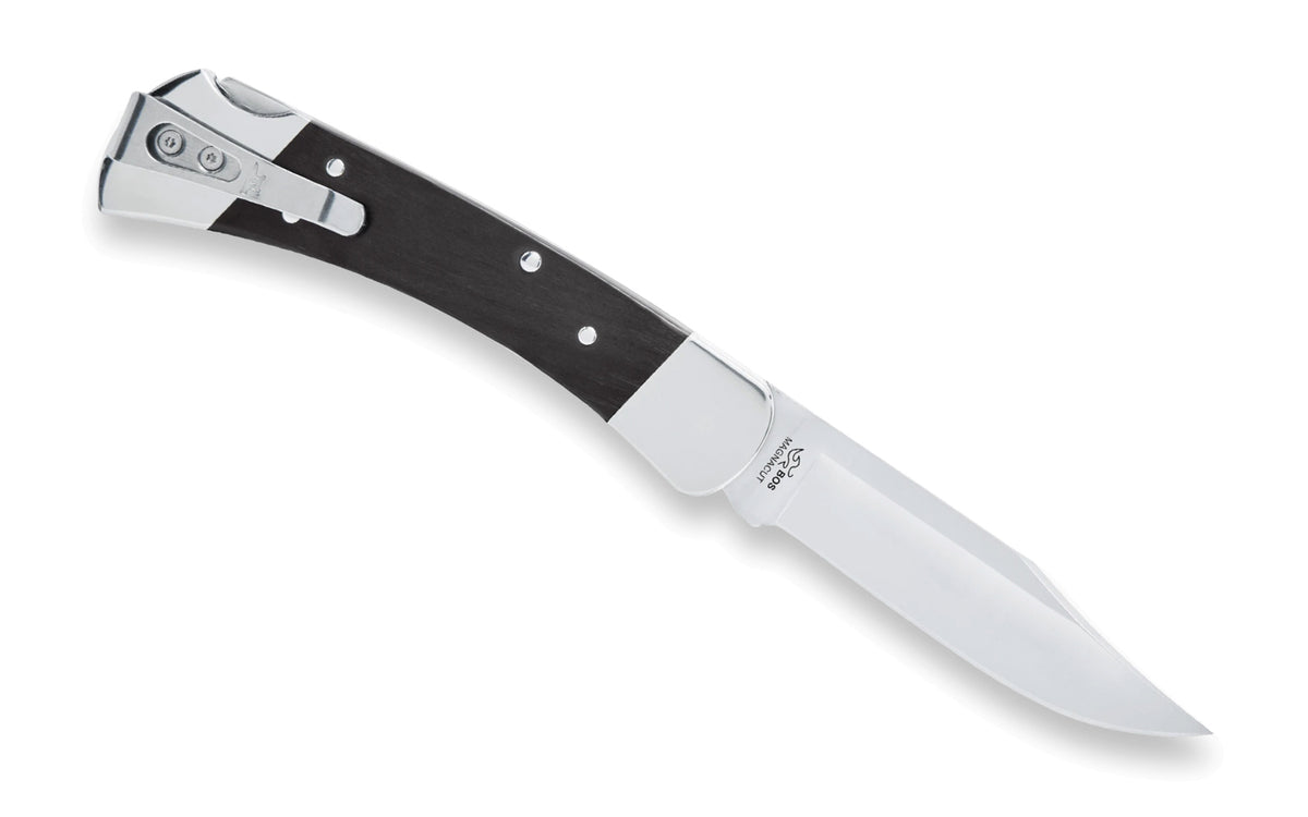 The Buck Knives 110 'Slim Elite' Folding Hunter Knife. Premium BOS heat-treated MagnaCut steel. Model 0110BRS20-B.  Made in USA.