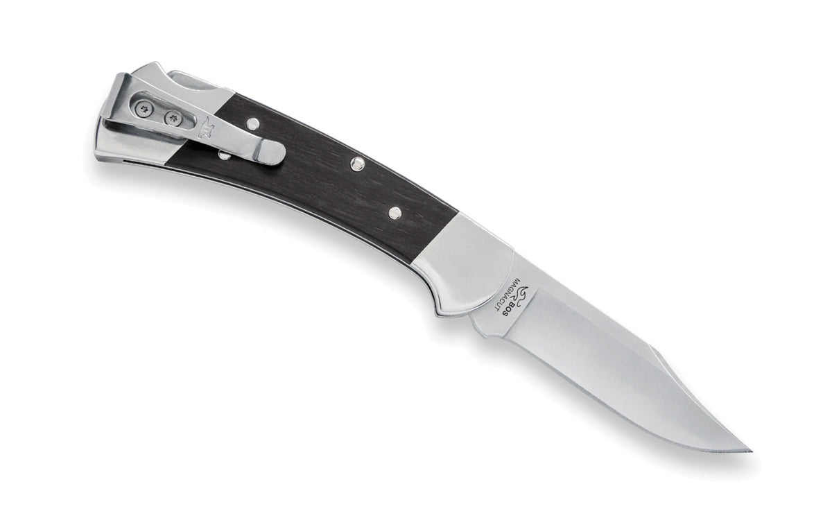 Buck Knives 112 'Slim Elite' Folding Ranger Knife. Premium BOS heat-treated MagnaCut steel. 3" blade length. Model 0112BRS20-B. Made in USA.