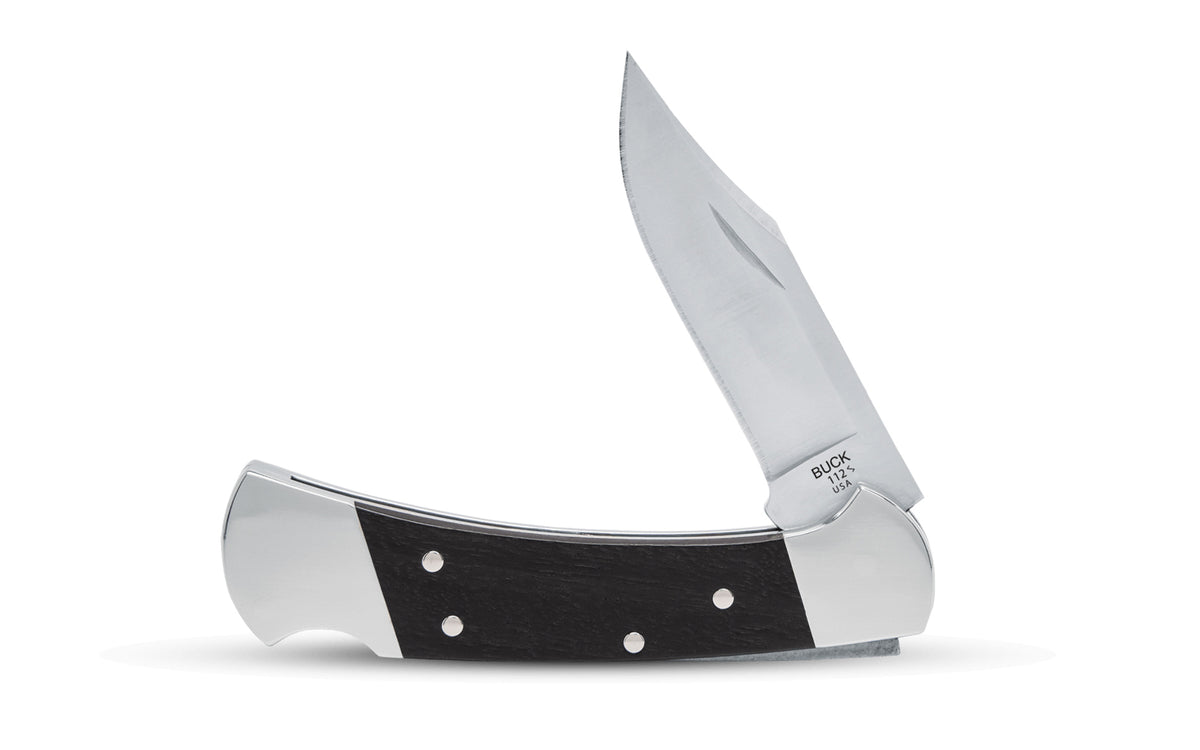 Buck Knives 112 'Slim Elite' Folding Ranger Knife. Premium BOS heat-treated MagnaCut steel. 3" blade length. Model 0112BRS20-B. Made in USA.