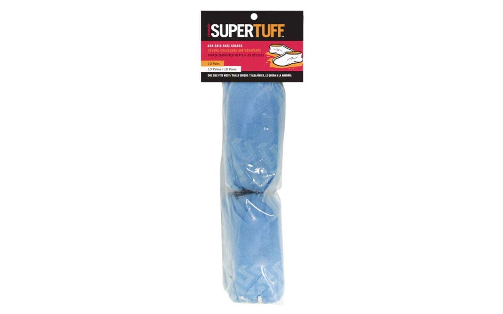 Non-Skid Blue Polypropylene Shoe Guards. Sold as 10 pairs in pack. Elastic ankle slips on easily over all shoes & stays on snugly. For protecting shoes from paint & debris, or protecting flooring from tracking in dirt. Use shoe coverings for painting, sanding, general construction work, open houses & more. Model 54310.