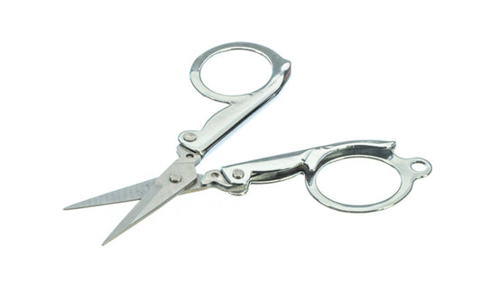3-1/2" Compact Folding Scissors. Features a sliding mechanism for compactness. Versatile tool suitable for various & general household tasks, etc. Made by SE.