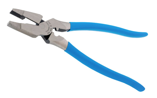 Channellock 10-1/2" Lineman's Pliers "XLT". Round Nose Style. Model 3610. Forged high carbon U.S. steel for maximum strength & durability is specially coated for rust prevention. Crosshatch teeth to provide maximum grip. Channelock Linemen's Pliers. Cuts ACSR. Made in USA.