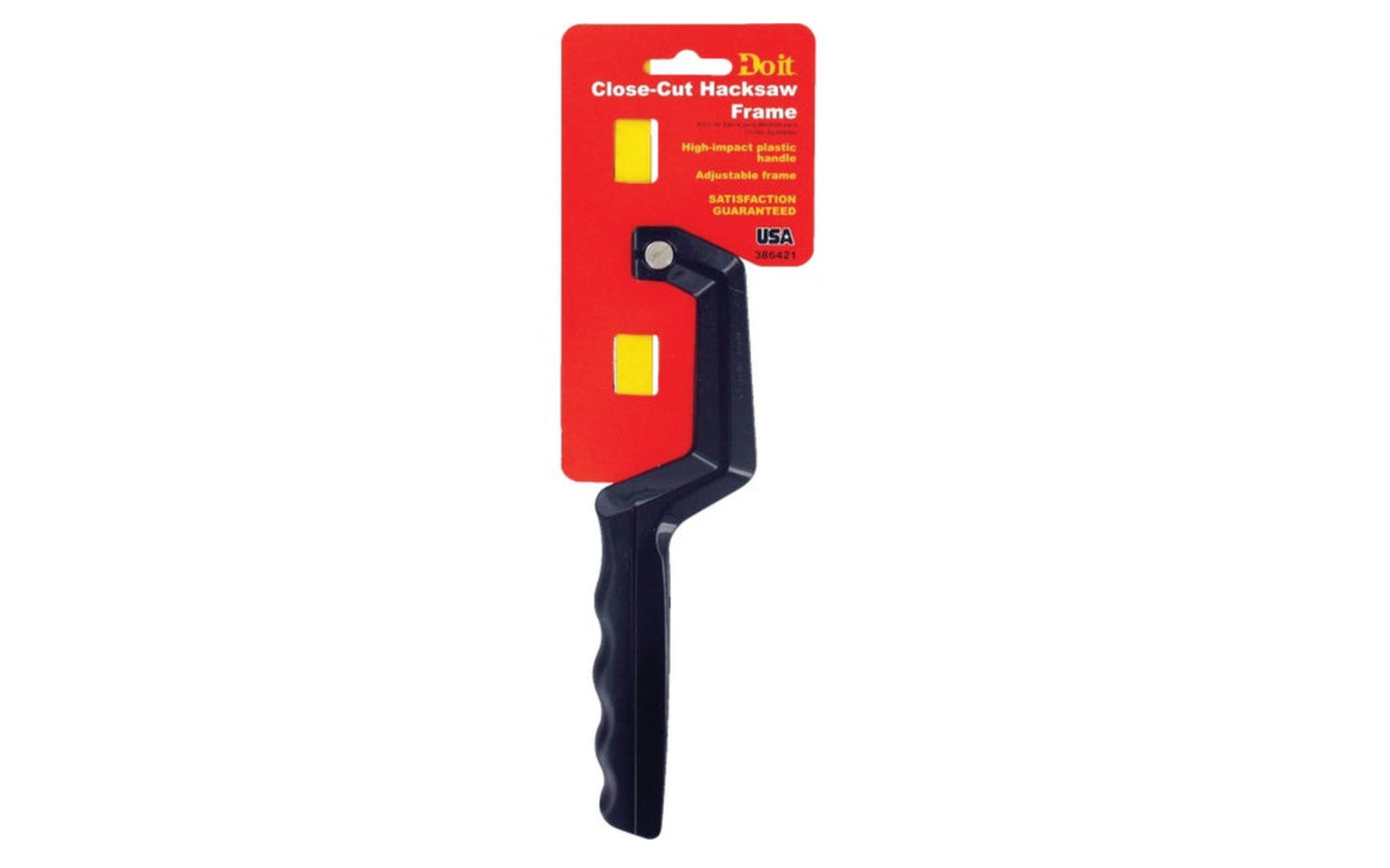 Composite plastic frame design for fine close work. High-impact plastic handle. Adjustable frame. Uses 10" or 12" blades. Includes one blade.   Made in USA.