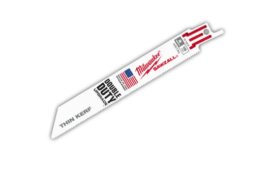 Milwaukee 6" Reciprocating Saw Blade - 18 T - 48-00-4184. 6" overall length. 18 TPI. Sold as a single recip blade. Made in USA.