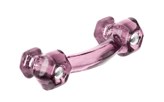 Classic "Light Purple" Hexagonal Glass Drawer Pull - 3" On Centers