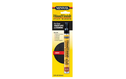 Minwax Stain Marker - Ebony. Use on furniture, cabinets, wood molding, accents, small projects, other finished wood surfaces. Quick & easy touch-ups & staining. Minwax touch up stain pen. Touch-up stain marker.
