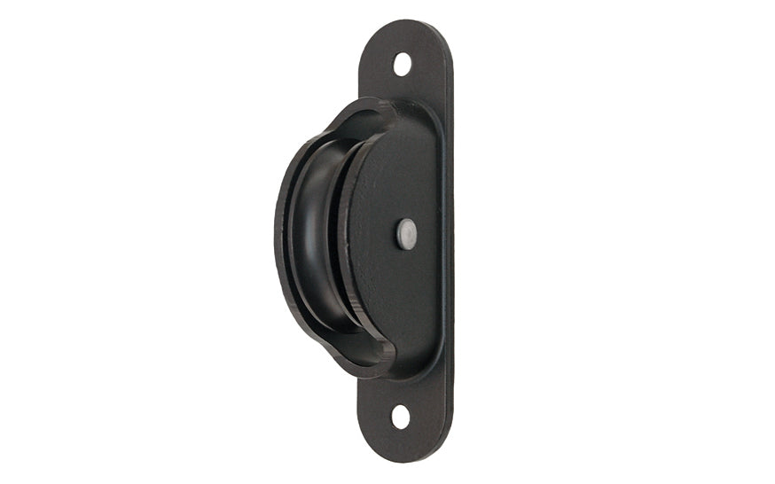 High quality sash pulley designed for sash or hung windows. Formed of solid brass material. Regular size. 1-3/4" wheel diameter. Oil Rubbed Bronze Finish.