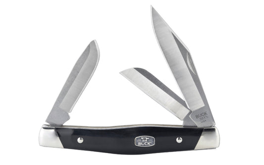 Buck Knives 301 Stockman Pocket Knife ~ Black with Nickel Silver Bolsters
