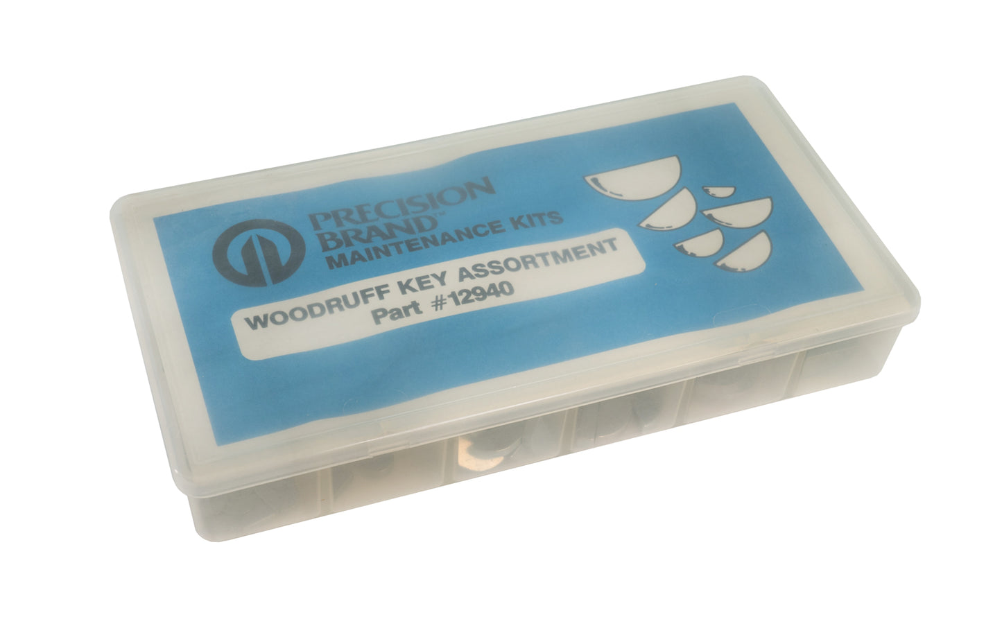 Woodruff Key Assortment Kit with plastic box. Precision Brand Model 12940