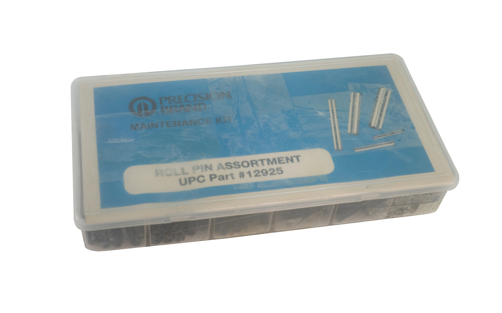 Roll Pin Assortment Kit with plastic box. Precision Brand Model 12925. Un-used old stock - sold as is.