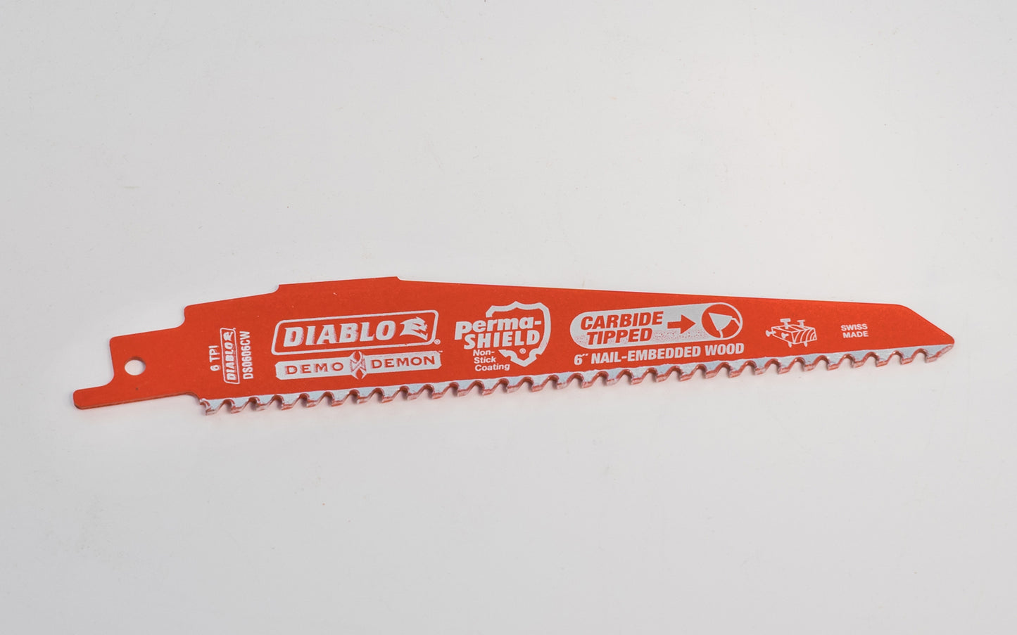 Diablo 6" Carbide Tipped Reciprocating Saw Blade - 6 TPI. Model DS0606CW. Swiss made.
