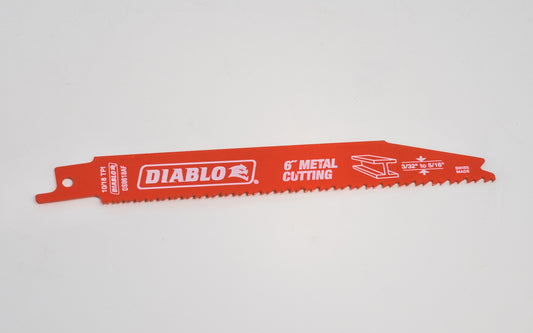 Diablo 6" Metal Cutting Reciprocating Saw Blade - 10 / 18 TPI. Model DS0618AF. Swiss made.