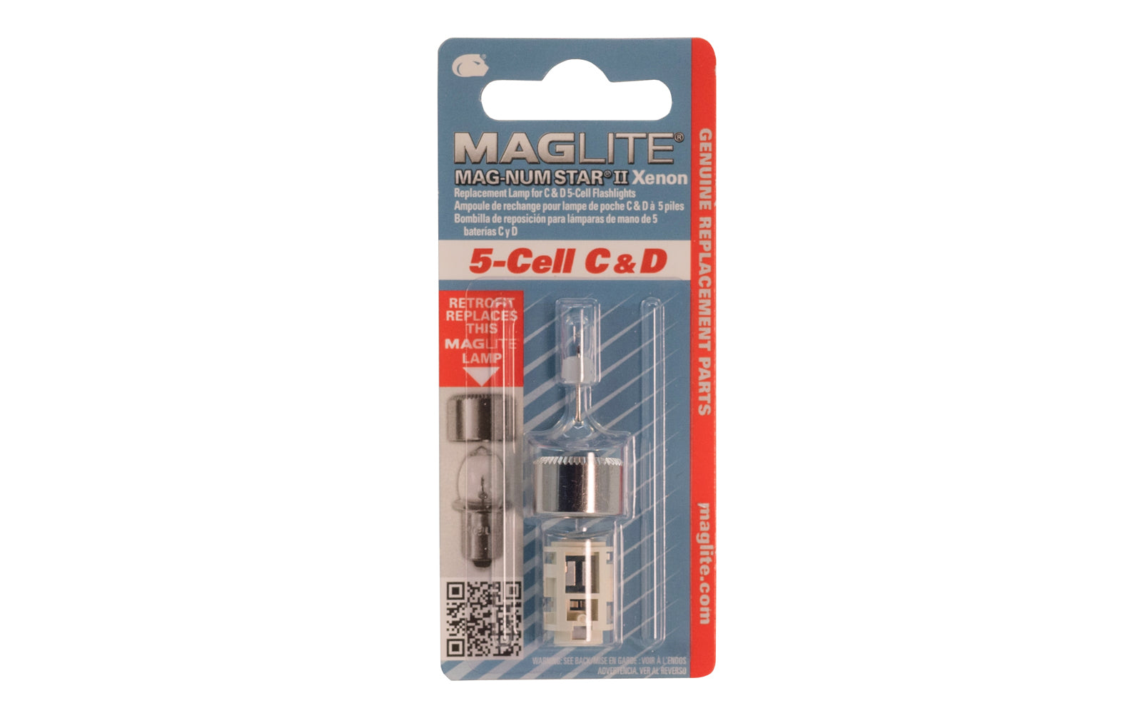 Maglite Replacement Lamp for C & D 5-cell flashlights. Maglite "Mag-Num Star II" Xenon. 038739107202.