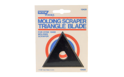 Hyde Tools Triangle Shape Moulding Scraper Blade. Material of blade is High Carbon Steel. 2-3/4" Length. Hyde Model #10420. Made in USA.