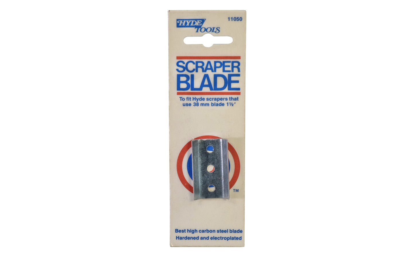 Hyde Tools 1-1/2" Length Blade (38 mm length). Model 11150. Double Edge Scraper Blade. Blade is High Carbon Steel - 2 edge blade. 1.5" size. Made in USA.